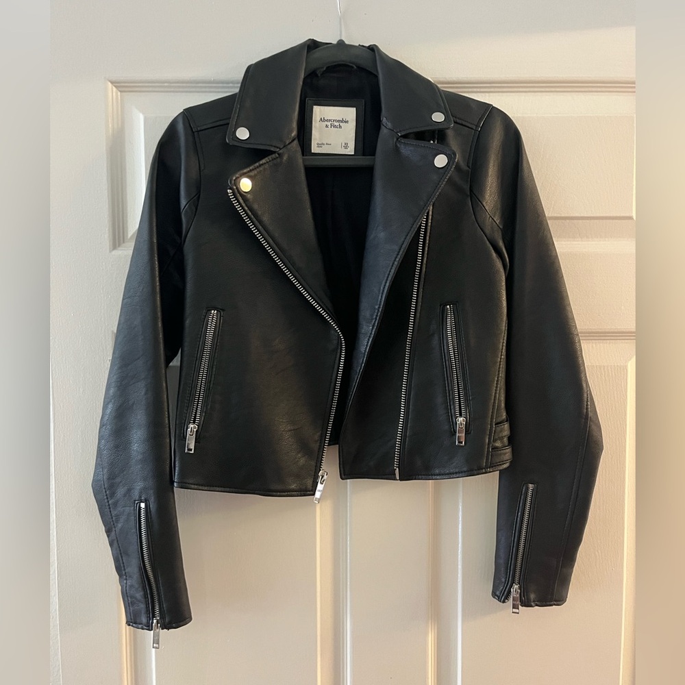 Abercrombie & Fitch Vegan Leather Moto Jacket